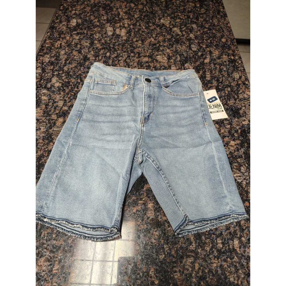 &Denim Womens Light Wash High Waisted Bermuda Jean Shorts Size 28 NWT